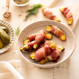 Atkins Keto Bacon Wrapped Stuffed Pickles